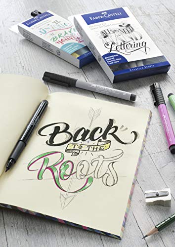 Faber-Castell 267118 - Estuche con 9 Pitt Artist Pen Hand Lettering, Kit de inicio