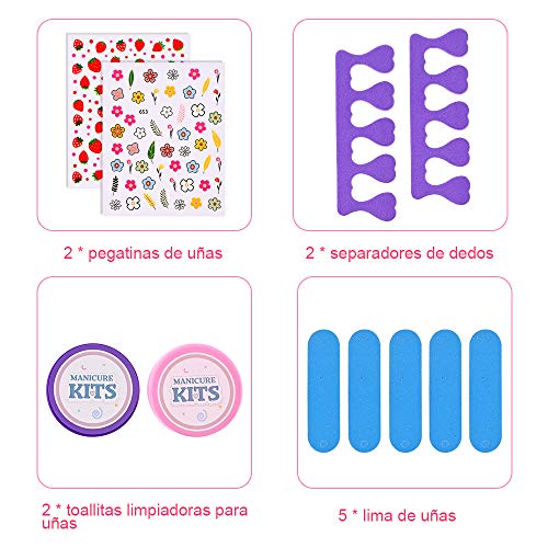 Fabu Juguete de La máquina de Uñas para Chicas, Niñas Pegatinas de Verano Autoadhesivas Regalo de Princesa para Niñas en Fiesta Cumpleaños Navidad