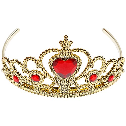 Faburo 5pcs Princesa Vestir Accesorios es Corona imperial dorada Princesa belle amarillo Vestir Accesorios Tiara,Varita Mágica,Guantes y collar