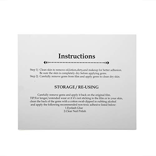 Face Gem Stickers, MOOKLIN Juego de 6 hojas con Pegatinas Cara Joyas cara Cristales Tatuajes Temporales falso para Pegar Bindi