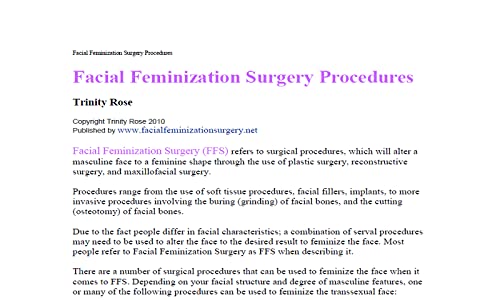 Facial Feminization Surgery FFS Procedures