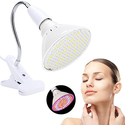 Facial Led Lampara Belleza 3 colores Rejuvenecimiento de la Piel fototerapia Radiofrecuencia Frecuencia para Anti arrugas acné antimanchas Antienvejecimiento Blanqueamiento con 200 led(EU)