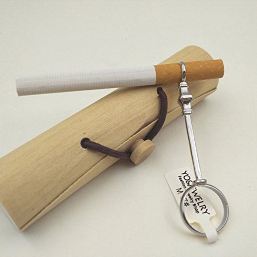 Facibom - Anillo para pipa de fumar retro para dama, soporte para evitar los dedos, color plateado amarillento