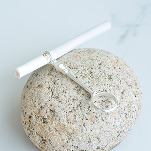 Facibom - Anillo para pipa de fumar retro para dama, soporte para evitar los dedos, color plateado amarillento