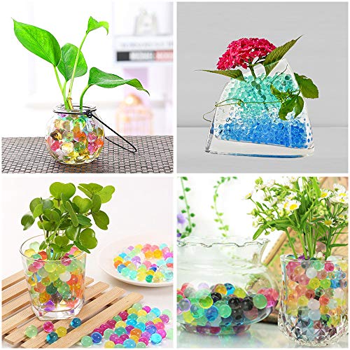 Facio 55000 Piezas Bolas de Gel de Agua, Perlas de Gel para Jarrones, Decoración Hogareña, Plantas, Flores, Regalos de Bricolaje, Fiesta de Bodas, El Alivio del Estrés(5 Globos) Color