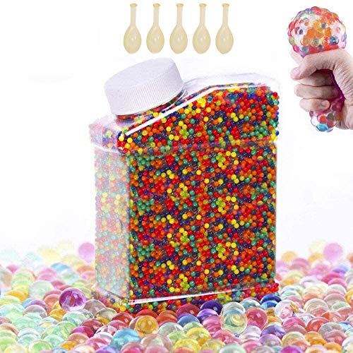 Facio 55000 Piezas Bolas de Gel de Agua, Perlas de Gel para Jarrones, Decoración Hogareña, Plantas, Flores, Regalos de Bricolaje, Fiesta de Bodas, El Alivio del Estrés(5 Globos) Color