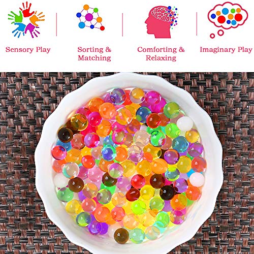 Facio 55000 Piezas Bolas de Gel de Agua, Perlas de Gel para Jarrones, Decoración Hogareña, Plantas, Flores, Regalos de Bricolaje, Fiesta de Bodas, El Alivio del Estrés(5 Globos) Color