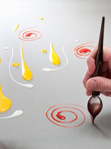 Fackelmann Cucharas Decorar, Madera, marrón e INOX, 25.5 x 9 x 3 cm