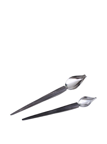 Fackelmann Cucharas Decorar, Madera, marrón e INOX, 25.5 x 9 x 3 cm