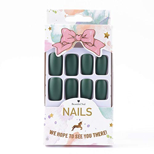 Fairvir Fashion - Uñas postizas para mujer y niña (24 unidades), color rosa