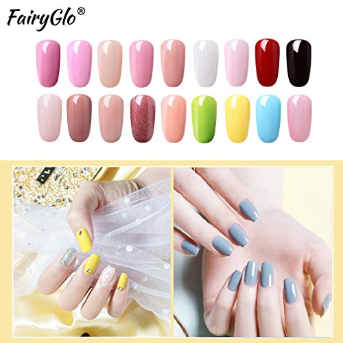 Fairyglo 3en 1 Esmaltes Semipermanentes en Gel UV LED, 6pcs Kit de Un paso Esmaltes de Uñas 10ml 001