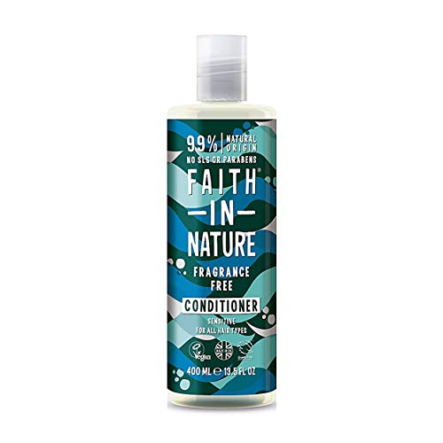 Faith in Nature Acondicionador Natural sin Fragancia, Piel Sensible, Vegano y No Testado en Animales, sin Parabenos ni SLS, para Todo Tipo de Cabello, 400 ml