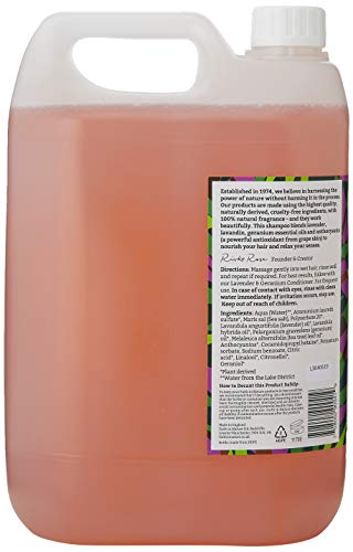 Faith in Nature Champú Natural de Lavanda y Geranio, Nutritivo, Vegano y No Testado en Animales, sin Parabenos ni SLS, para Cabello de Normal a Seco, Recarga de 5 l