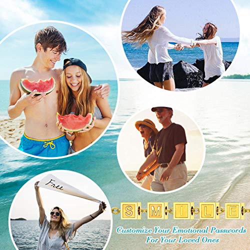 FaithHeart F Abalorios Cuadrados para Chokers Cadena Ajustable Gargantilla Dorado Collar Simple Minimalista de Mujeres Muchachas Niñas