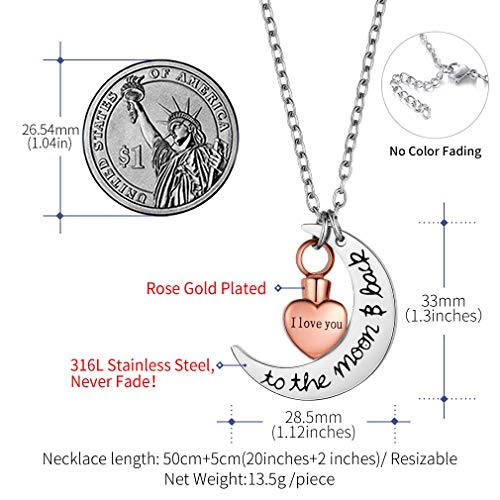 FaithHeart Perfumes Líquidos Colgante Rosado Oro Rosa Acero Metálicco Collar de Moda para Familia Amigos Novios Hijos