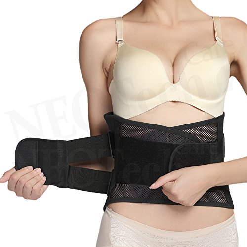 Faja de espalda ULTRA LIGERA - Apoyo lumbar/para la postura - Tejido transpirable para el ejercicio - Compresión adaptable - Marca Neotech Care (Talla XXL)