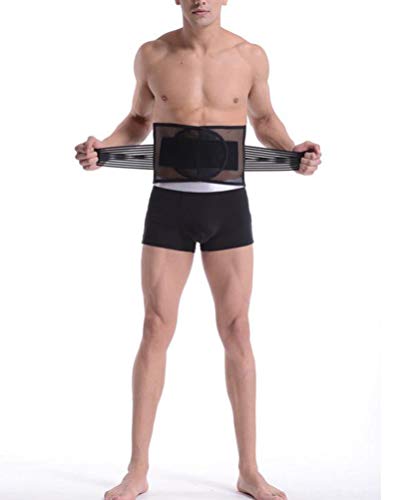 Faja Lumbar para Hombres Mujeres, Cinturón de Apoyo Lumbar con Correas de Compresión Ajustables para Alivio del Dolor en Parte Baja de Espalda, Dar Forma al Cuerpo de Posparto Noir L
