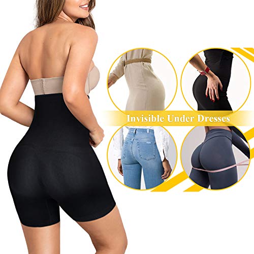 Faja Pantalón Shapewear Lenceria Braguita Moldeadora Mujer Faja Reductora Sin Costura Braga Body Shaper Cintura Moldeador Abdomen Ropa Moldeadora Mujer Fajas para Adelgazar (Negro, M/L)