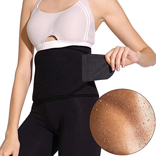 Faja Reductora Adelgazante de Neopreno Faja Lumbar Ajustable Cinturon Lumbar Elástica Faja Adelgazar Vientre Plano para Mujer y Hombre, Acelera la Perder Peso, Quema Grasa, Efecto Sauna(Negro, S)