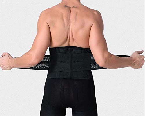 Faja Reductora Adelgazante Lumbar De Trabajo Abdominal Hombre Cinturón Quema Grasas Para Hacer Deportes Negro XL