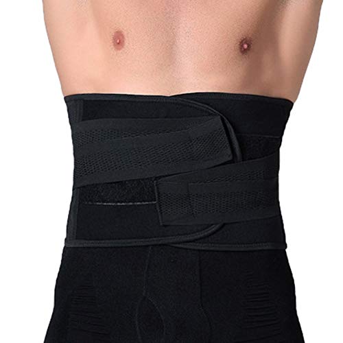 Faja Reductora Adelgazante Lumbar De Trabajo Abdominal Hombre Cinturón Quema Grasas Para Hacer Deportes Negro XL