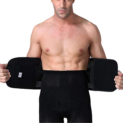 Faja Reductora Adelgazante Lumbar De Trabajo Abdominal Hombre Cinturón Quema Grasas Para Hacer Deportes Negro XL