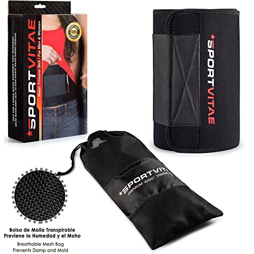 Faja Reductora Adelgazante Waist Trimmer Belt Cinturón de Sudoración Neopreno, Cintura para Sudar de Fitness, Acelera la Pérdida de Peso, Quema Grasa, Efecto Sauna, Hombre y Mujer (Rojo, L)