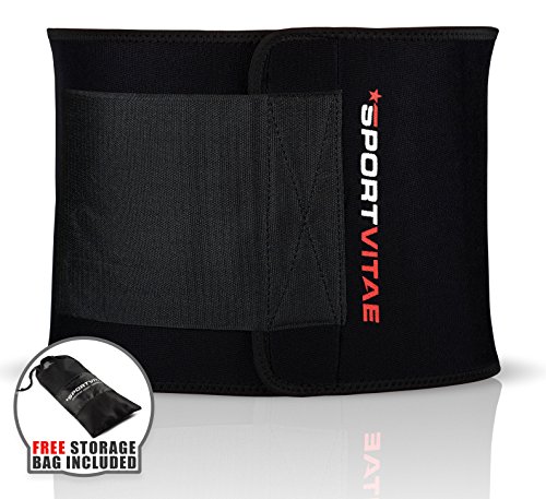 Faja Reductora Adelgazante Waist Trimmer Belt Cinturón de Sudoración Neopreno, Cintura para Sudar de Fitness, Acelera la Pérdida de Peso, Quema Grasa, Efecto Sauna, Hombre y Mujer (Rojo, L)