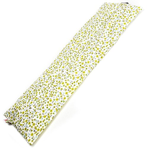 Faja Térmica Lumbar de Semillas - Almohada de Calor para Espalda Calentar en Microondas (60x20 cm) - Saco Térmico con Funda lavable, Tela de Algodón 100% y Olor a Lavanda (Flores)