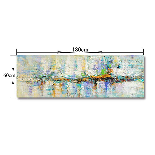 Fajerminart Cuadro En Lienzo - Decoracion Turquesa Cuadros Abstractos Impresiones sobre Lienzo, Lienzos Decorativos Adecuado Cuadros Dormitorios, Cuadros Decoracion Salon Modernos 60x180cm(Sin Marco)