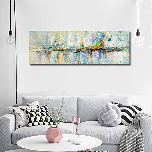 Fajerminart Cuadro En Lienzo - Decoracion Turquesa Cuadros Abstractos Impresiones sobre Lienzo, Lienzos Decorativos Adecuado Cuadros Dormitorios, Cuadros Decoracion Salon Modernos 60x180cm(Sin Marco)
