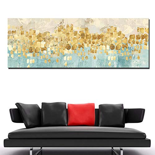 Fajerminart Cuadro En Lienzo - Impresiones De La Lona Arte De La Pared - Oro Arte Cuadro En Lienzo, Cuadros Dormitorios Modernos Sobre Lienzo Pintura De La Lona Grande Arte De La(Sin Marco)(50x150cm)