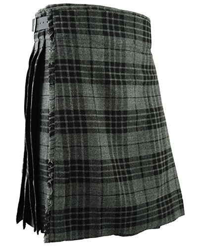 Falda Escocesa Vestido Tierras Altas Tradicional Hombres Kilt - Gris, W40