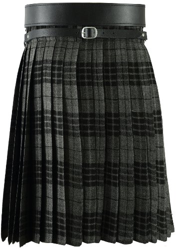 Falda Escocesa Vestido Tierras Altas Tradicional Hombres Kilt - Gris, W42