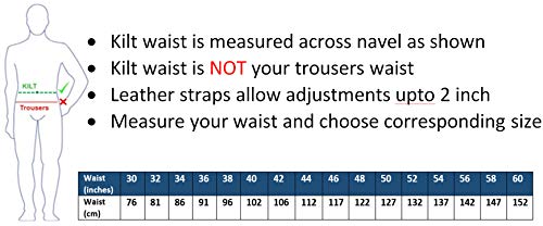 Falda Escocesa Vestido Tierras Altas Tradicional Hombres Kilt - Gris, W42