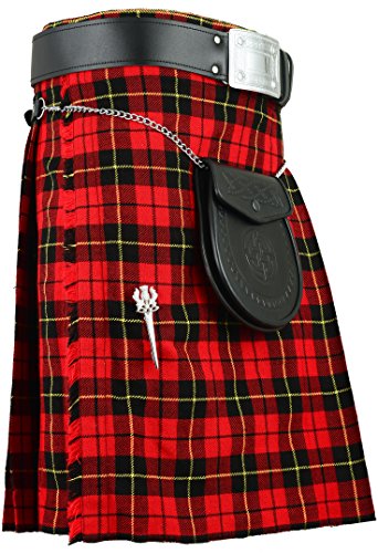 Falda Escocesa Vestido Tierras Altas Tradicional Hombres Kilt - Wallace, W34