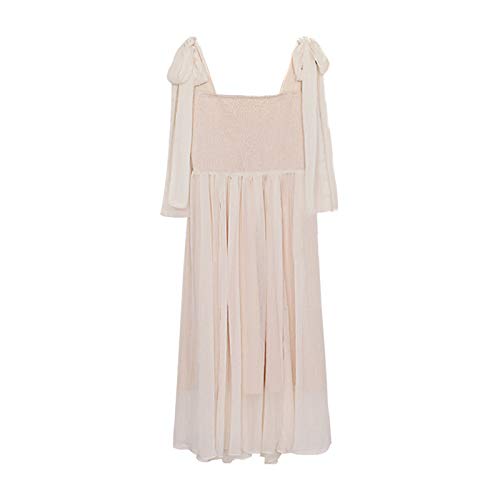 Falda Suave Súper Hada Cintura Gasa Plisada Vestido Crema Verano Femenino XL Vendaje Albaricoque Poco Profundo