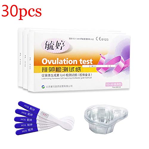 Fall Pruebas de Ovulación, Kit de Prueba de ovulación Digital, 30 x Prueba de Ovulación Sticks + 30 Copas de orina, palitos de Fertilidad de Prueba Predictor sensibles