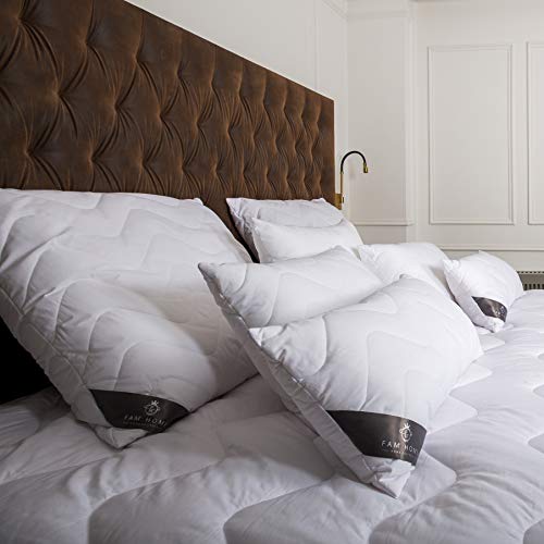 FAM Home Almohada Cojin 80x80 Antialérgica, Cremallera I Relleno De Cojín para Soporte Óptimo para El Cuello y La Cabeza I Relleno Cojin Se Puede Lavar Y Secar a Máquina, Material Transpirable