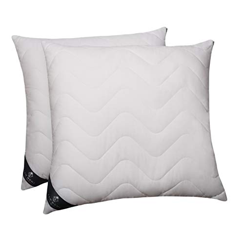 FAM Home Almohada Cojin 80x80 Antialérgica, Cremallera I Relleno De Cojín para Soporte Óptimo para El Cuello y La Cabeza I Relleno Cojin Se Puede Lavar Y Secar a Máquina, Material Transpirable