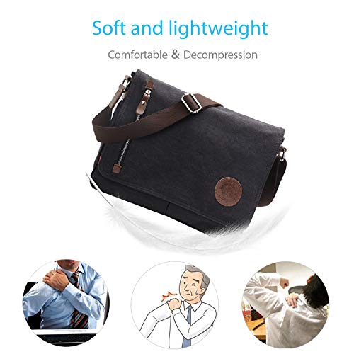 FANDARE Bolsa Mensajero Messenger Bag Crossbody Bolso Bandolera Shoulder Bag 14 Pulgadas Portátil Estudiante Viaje Trabajo Escuela Las Mujeres Hombre Bolso Azul