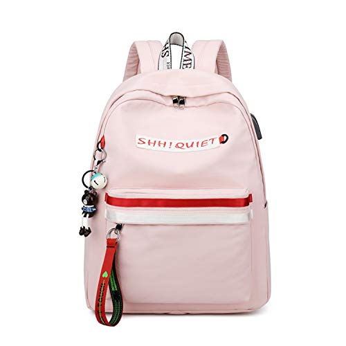 FANDARE Nuevo Mochila Mochilas Tipo Casual Bolsas Escolares Niña Bolsa de Viaje Bolsos de Mujer Hombres Adolescente Backpack School Bag Outdoor Viaje Infantiles Daypack Poliéster Rosa A