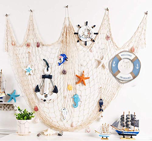 Fangoo Nautica Lifering Nautica Decorativa Anillo de Vida Boya Inicio Pared Puerta Colgantes Decoración (Azul)