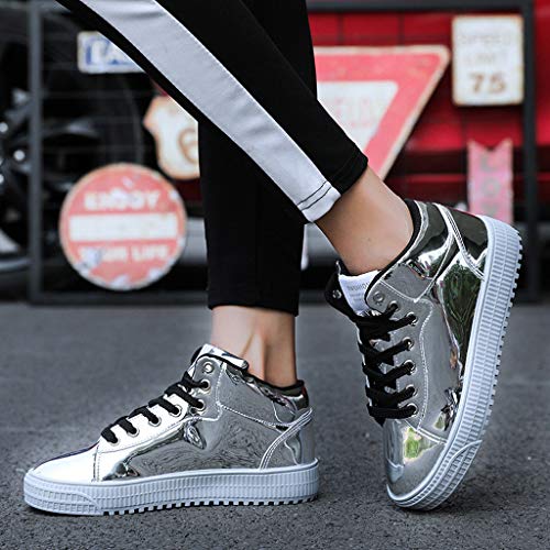 Fannyfuny Zapatillas Deportivas Hombres Zapatos Casuales High-Top Sneaker Antideslizante Zapatos de Deporte Al Aire Libre Ligeros Asfalto Zapatos para Correr Transpirable Reflectivo