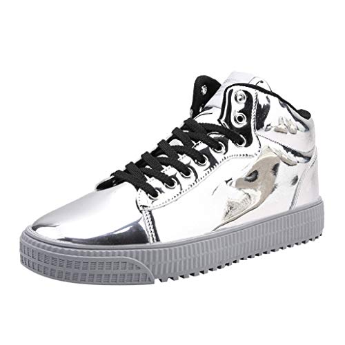 Fannyfuny Zapatillas Deportivas Hombres Zapatos Casuales High-Top Sneaker Antideslizante Zapatos de Deporte Al Aire Libre Ligeros Asfalto Zapatos para Correr Transpirable Reflectivo