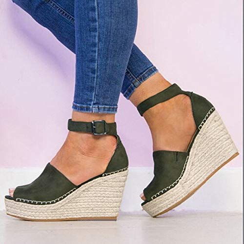 Fannyfuny_Zapatos de Verano Sandalias Mujer Zapatos Tacon Mujer Cuña Casuales Zapatillas de Cuña para Mujeres Primavera Verano Tacón Cuña Zapatos de Fiesta
