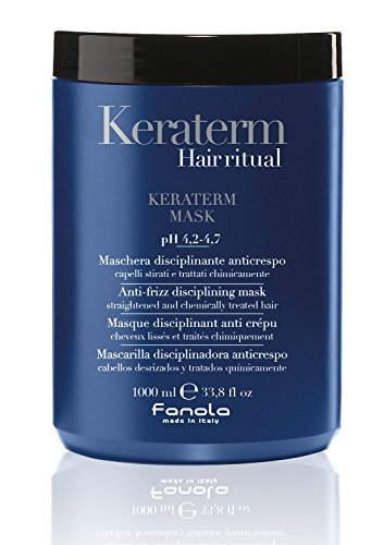 Fanola Mascarilla KERATERM Keratina 1000mL 1L - Disciplinadora anticrespo - Cabellos desrizados tratados químicamente