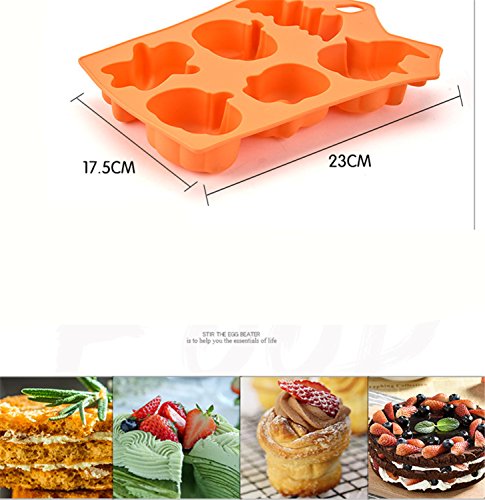 FantasyDay Premium Antiadherente Moldes para Tartas (Set de 2), Moldes de Silicona para Caramelos, Chocolate, Hornear, Tarta, Galletas, Jabón, Hielo - Calabaza de Halloween