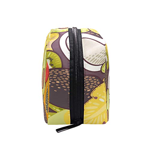 FANTAZIO Bolsas de Cosméticos para Mujeres Exóticas Patrón de Frutas Maquillaje Bolsas