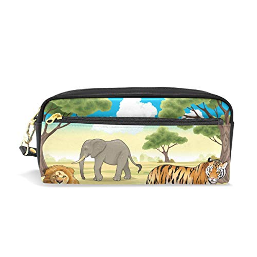 FANTAZIO Estuche para lápices, animales salvajes, tigre león